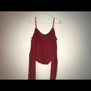 red off the shoulder top
